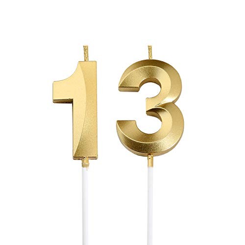 Gold birthday candles - birthday, candles,13th